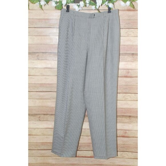 Vintage Woolmark Houndstooth Lined Pleated Wool Pants Women 16 RAFAELLA Career - Picture 1 of 11
